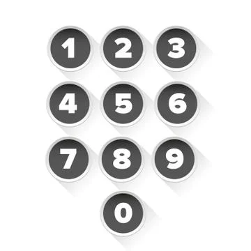 Number set vector grey Stock Illustration