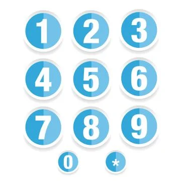 Number set vector label Stock Illustration