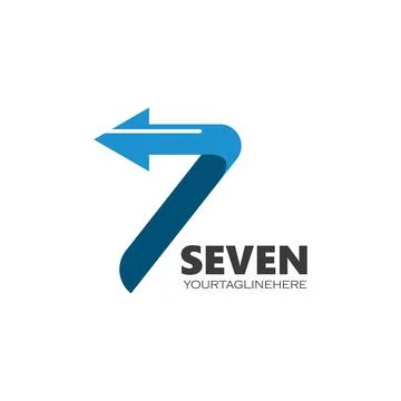 Number seven arrow  icon vector illustration design Illustrazione stock