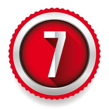 Number Seven badge vector Stock Illustration