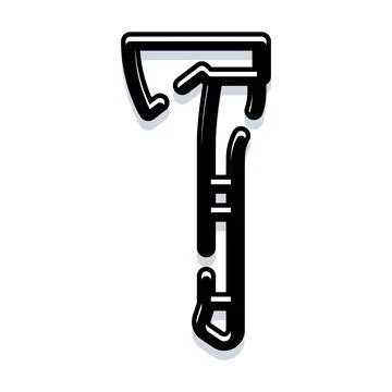 Number seven black outline with shadow digit Stock Illustration