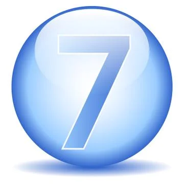 Number seven button Ilustração Stock