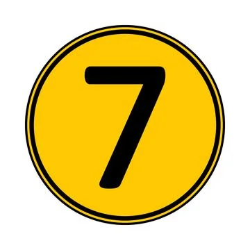 Number seven button. Ilustração Stock
