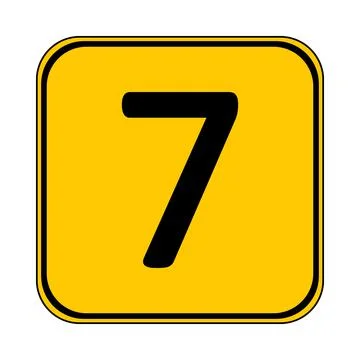Number seven button. Ilustração Stock