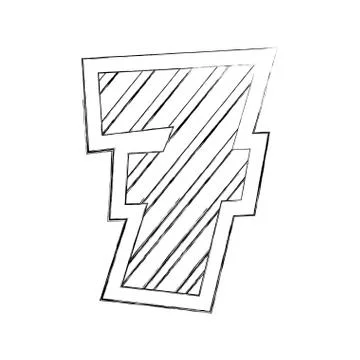 Number seven comic style Illustrazione stock