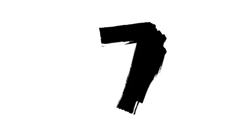 The Number Seven Drawn with a Black Marker Stock Footage 263883876
