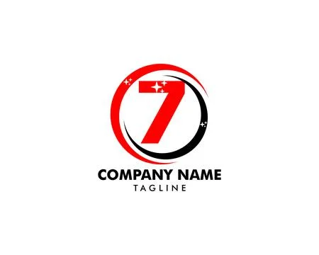 Number seven logo, Logo 7 vector template Stock Illustration