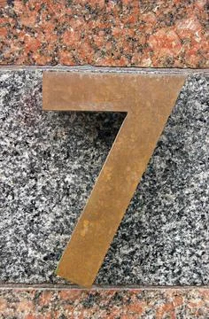 Number seven on marble Stock Photos