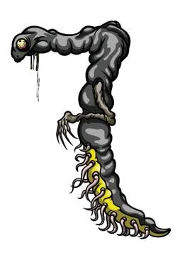 Number seven monster Stock Illustration