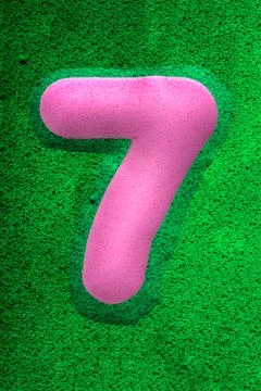 Number Seven in Pink Stock Illustration