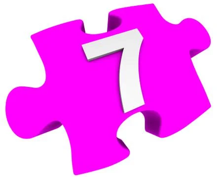 The number seven. Puzzle element Illustration