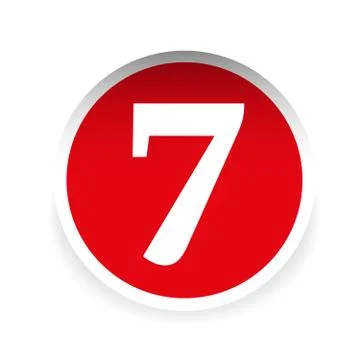 Number seven red label vector Stock Illustration