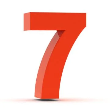 The Number Seven in Red Plastic Stock Illustration