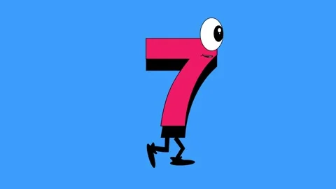 The number seven is walking on the blue screen Stock Footage 242745300