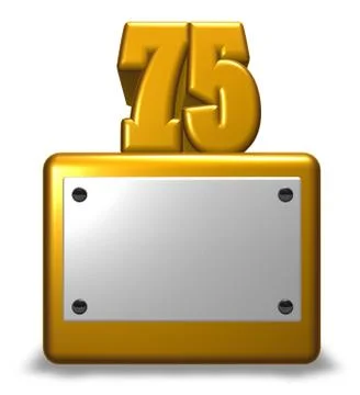 Number seventy-five on socket - 3d rendering Stock Illustration