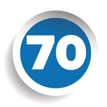 Number seventy icon vector Stock Illustration