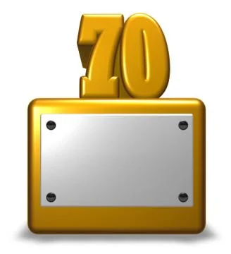 Number seventy on socket - 3d rendering Stock Illustration