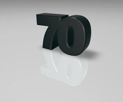 Number seventy on white background - 3d illustration Stock Illustration