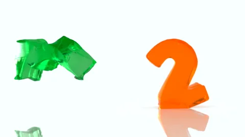 Number shaped jelly falling, Slow Motion Stock Footage 41842559