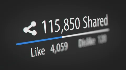 Number of Shared Quickly Increasing. (Social Media Concept) Stock Footage 118397854