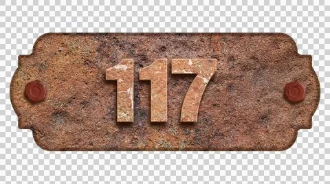 Number singboard rusty background Illustrazione stock