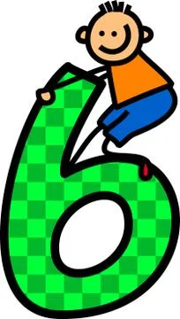 Number Six Boy Illustration