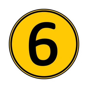 Number six button. Ilustração Stock