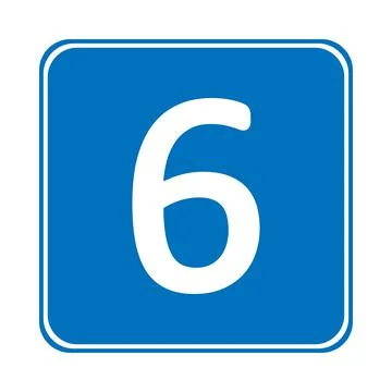 Number six button. Ilustração Stock