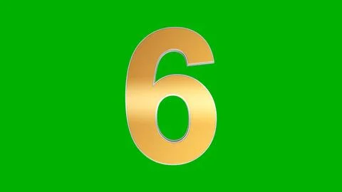 Number Six on Green Screen 스톡 일러스트
