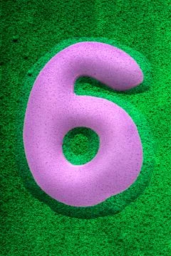 Number Six in Purple Stock Illustration