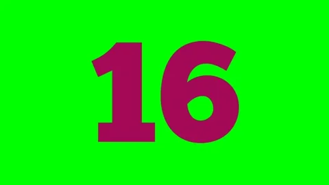 Number sixteen 16 cartoon animation gree... | Stock Video | Pond5