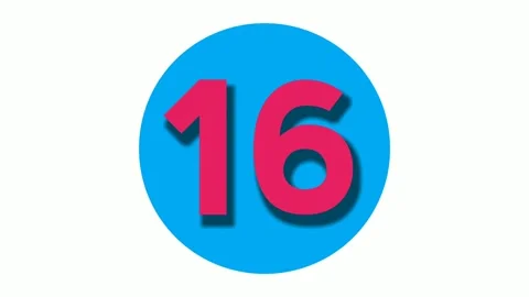 Number sixteen 16 cartoon animation on w... | Stock Video | Pond5