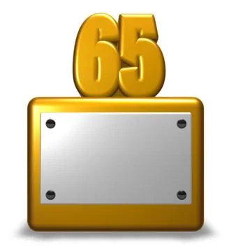 Number sixty-five on socket - 3d rendering Stock Illustration
