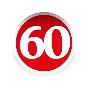 Number sixty red label vector Stock-Illustration