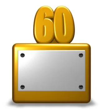 Number sixty on socket - 3d rendering Stock Illustration