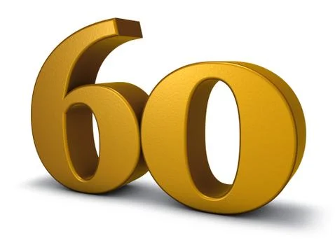 Number sixty on white background - 3d rendering イラスト素材