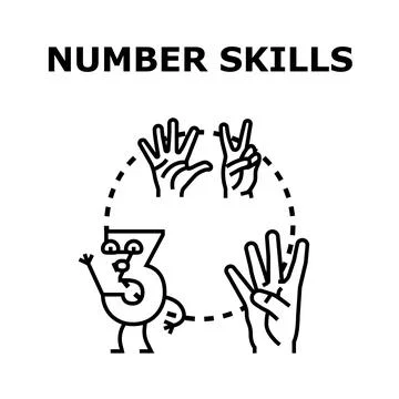 Number skills developing counting education and math learning Иллюстрация
