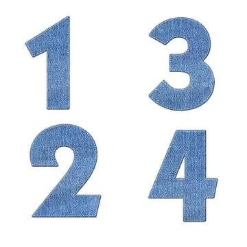 Number with stitch design elements on denim texture Stockillustratie