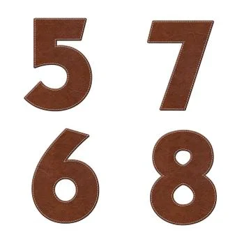 Number with stitch design on leather elements Stock Illustration