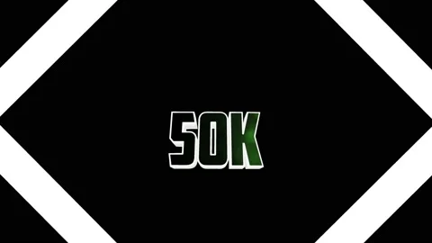 The number of subscribers is 50K or otherwise, on a black background, with w Stock Footage 149298652