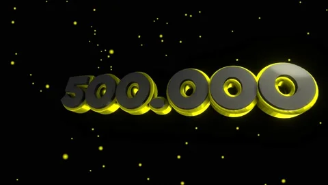 Number of subscribers, value, five hundred thousand, with particles, animati Stock Footage 153787287