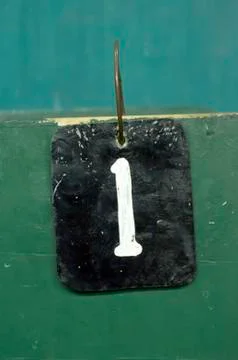 Number tag, one Stock Photos