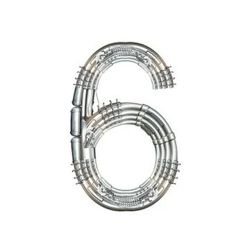 Number technically, 6 Illustrazione stock