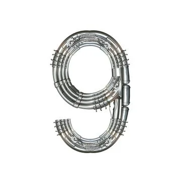 Number technically, 9 Stock Illustration