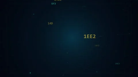 Number Technology Abstract Digital HUD Interface with Streaming Data Stock Footage 346707171
