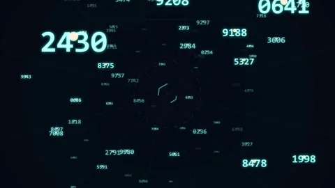 Number Technology concept featuring abstract digital data streams and glowing Stock Footage 346707231