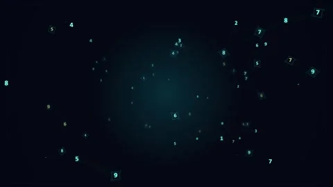 Number Technology digital background with glowing data sequences and futurist Stock Footage 346707227