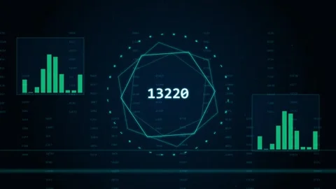 Number Technology digital data stream with futuristic binary animation Stock Footage 346707237