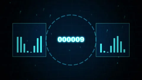 Number Tecnology digital numeric data stream and glowing binary particles 스톡 동영상 346707303