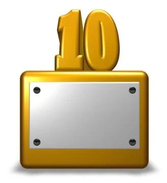 Number ten on socket - 3d rendering Stock Illustration